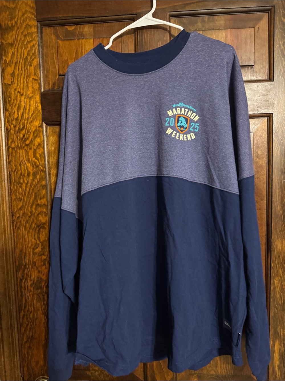 Disney Marathon Weekend 2025 Two-Tone Navy Long-Sleeve Shirt